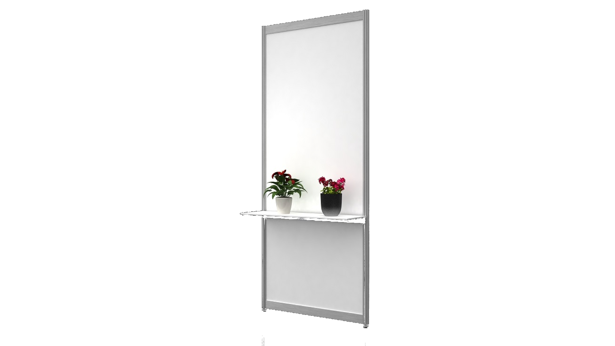 White melamine FLAT SHELF 1mW x 300mmD (with bracket) GES