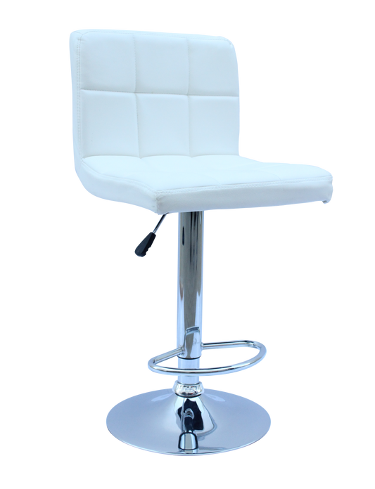 BAR STOOL – MODERN WHITE LEATHER