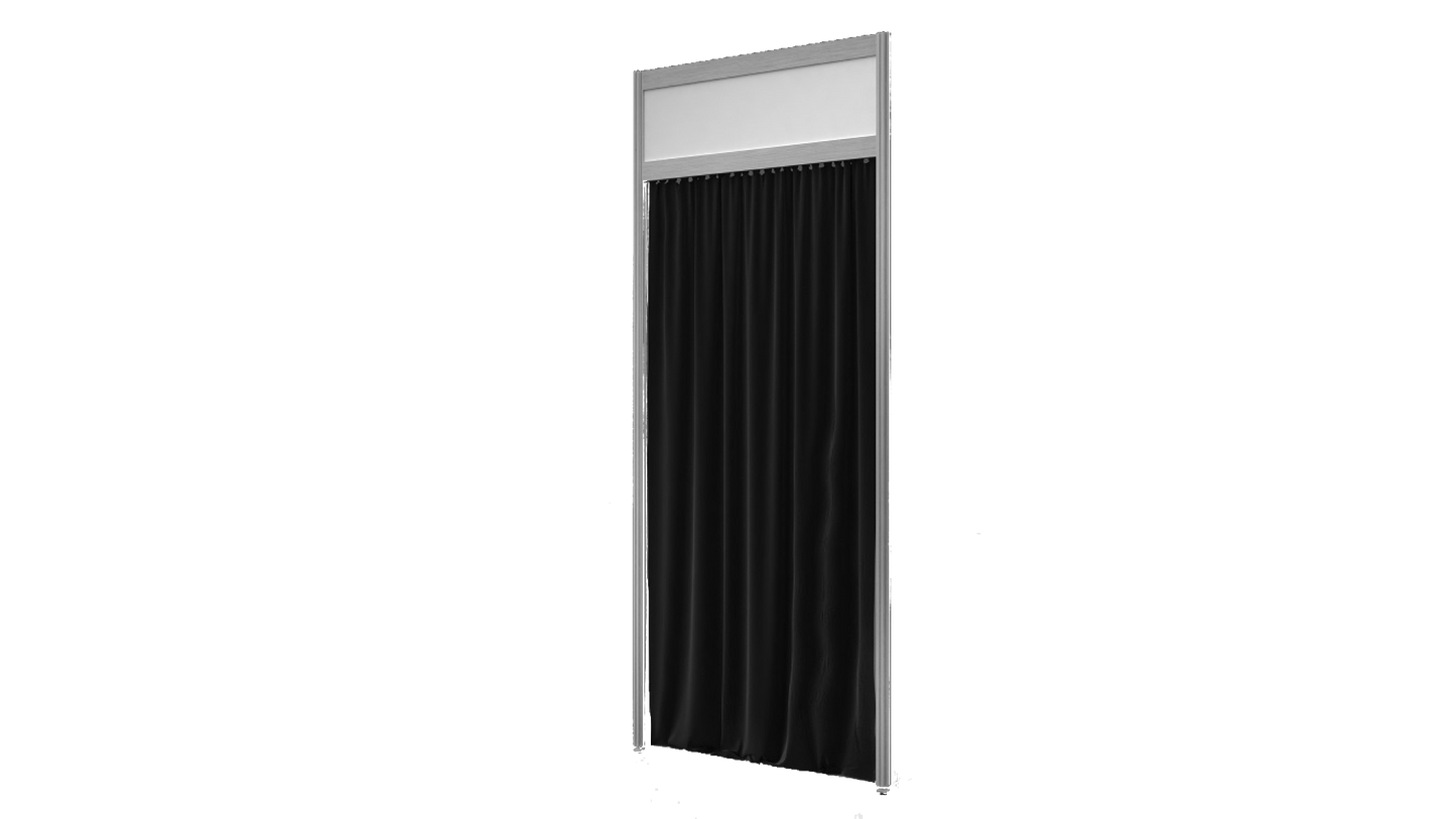 Black CHANGING ROOM CURTAIN 2.5mH x 1mW (must be ordered along with wall panel(s)