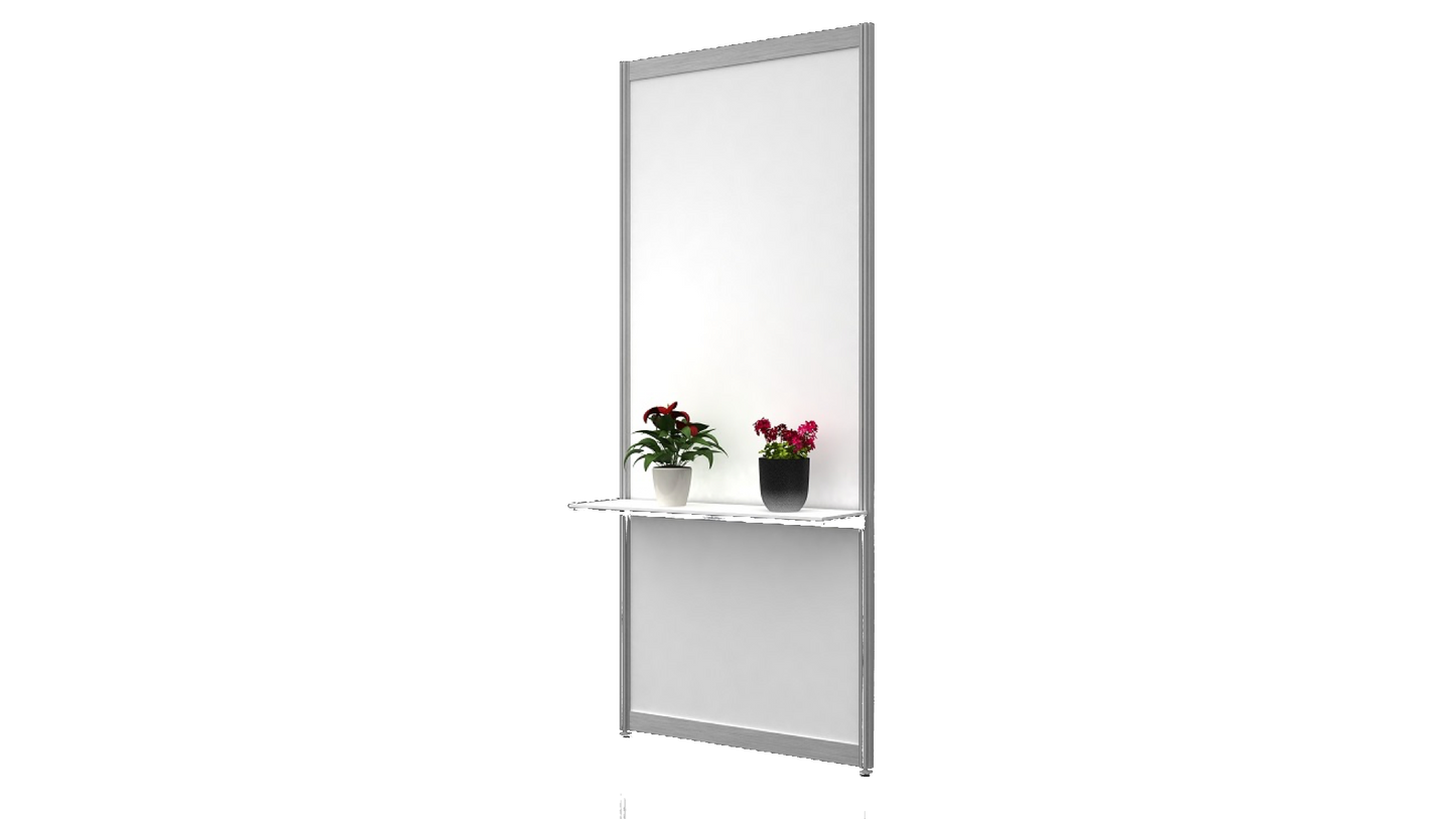 White melamine FLAT SHELF 1mW x 300mmD (with bracket)